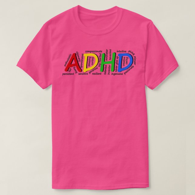 T-shirt Caractéristiques ADHD (Design devant)