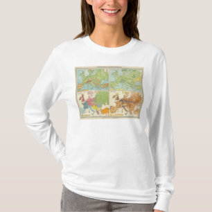 T-shirt Caractéristiques de l'Europe et carte physiques d