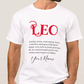 T-shirt Caractéristiques du Leo et signe du Zodiac