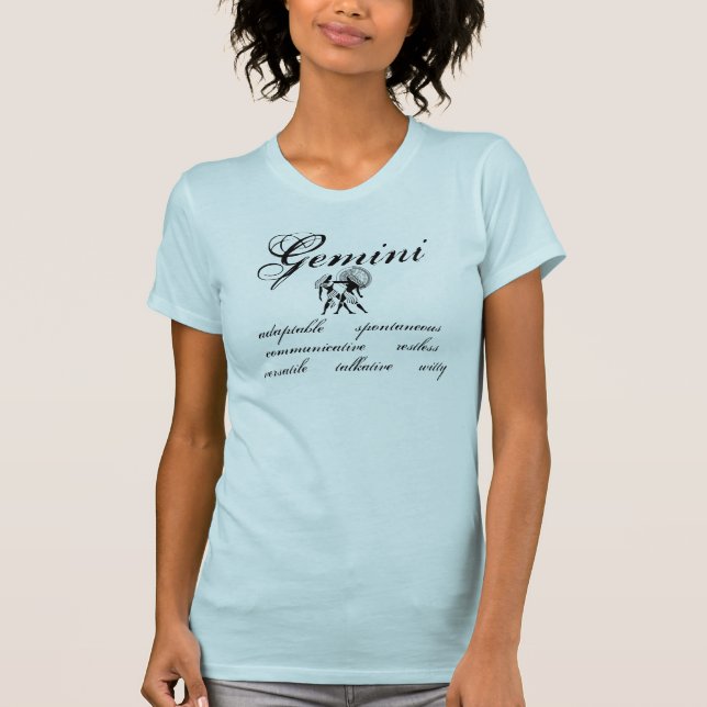 T-shirt Caractéristiques Gemini personnalisables Zodiac à  (Devant)