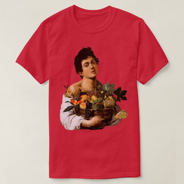 T-shirt Caravaggio Boy avec un panier de fruits 2 (Design devant)
