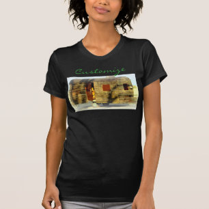 T-shirt caravane en bois patinée de chez
