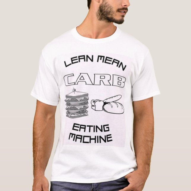 T-SHIRT CARB MOYEN MAIGRE MANGEANT LA MACHINE (Devant)