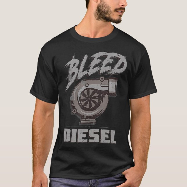 T-shirt Carburant Diesel Bleed Diesels Trucs Roll Charbon  (Devant)