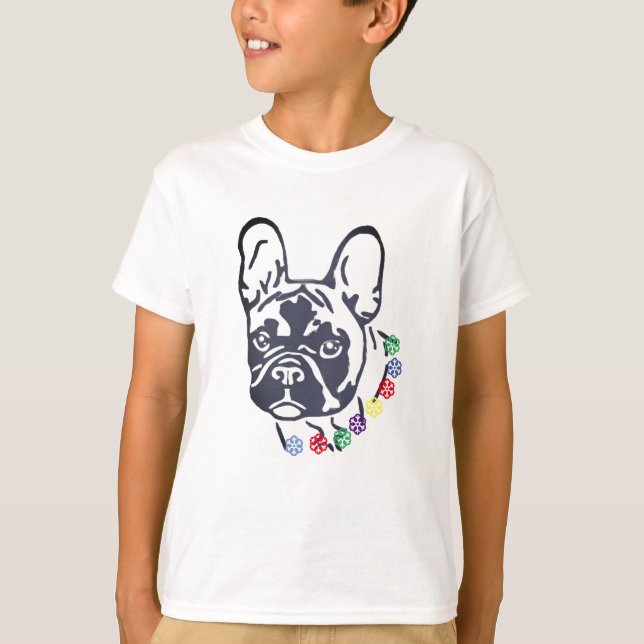 T-shirt Carcan cardiaque de bouledogue français (Devant)