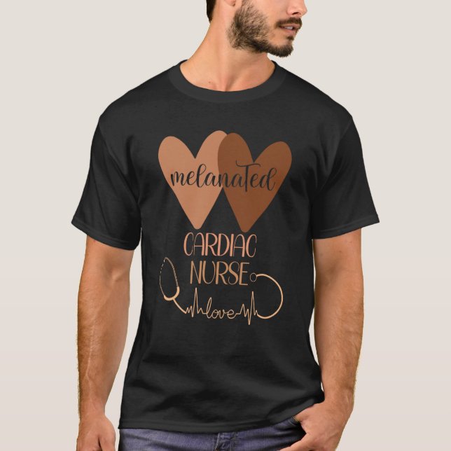 T-shirt Cardiac Nurse Week Melanated Woman Black History N (Devant)