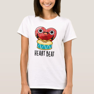 T-shirt Cardiaque Beat Funny Heart Drummer Pun