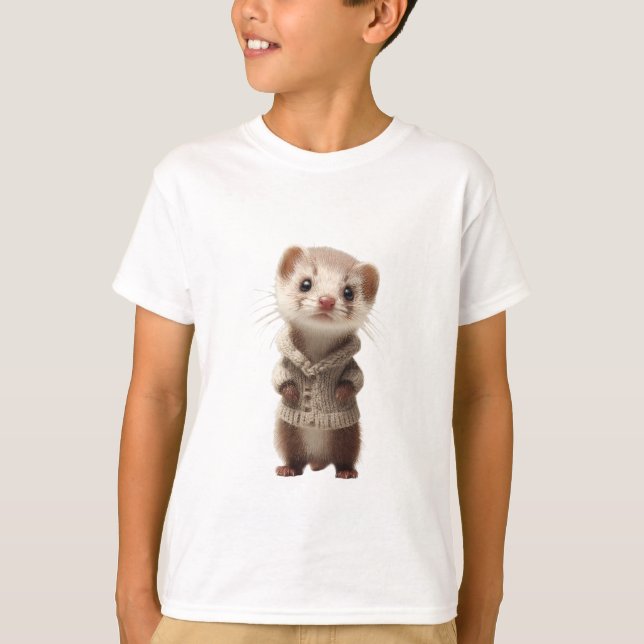 T-shirt Cardigan Confortable Furet Enfants (Devant)
