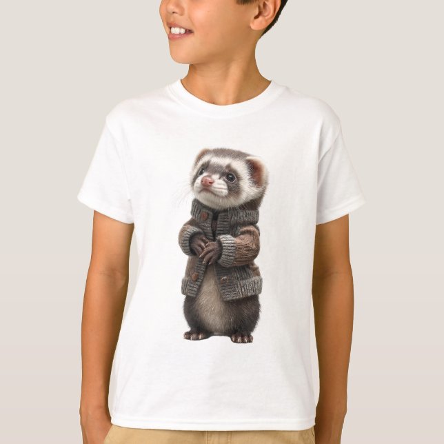 T-shirt Cardigan élégant Furet Enfants (Devant)