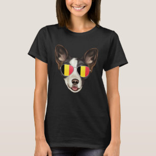 T-shirt Cardigan Welsh Corgi Chien Drapeau Belgique Belgiq