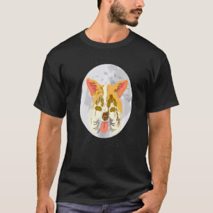 T-shirt Cardigan Welsh Corgi Chiens Silhouette Lunaire Tou