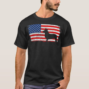 T-shirt Cardigan Welsh Corgi Drapeau Américain Patriotique