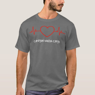 T-shirt Cardigan Welsh Corgi Heartbeat Love My Dog Design-