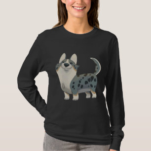 T-shirt Cardigan Welsh Corgi Merle Et Tan