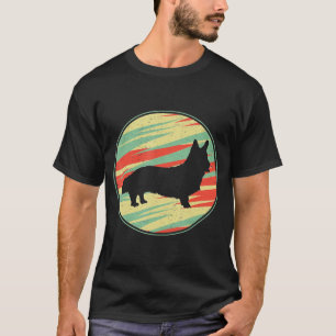 T-shirt Cardigan Welsh Corgi Retro Vintage Silhouette Cute