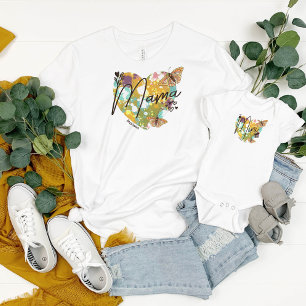 T-shirt Cardillère Mama Mini Papillons Personnalisable