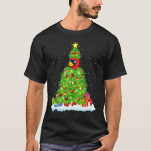 T-shirt Cardinal Bird Xmas Éclairage Arbre Drôle Cardinal 