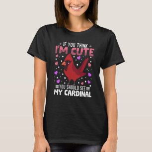 T-shirt Cardinal Coeur Saint-Valentin Animal Pour Femmes K