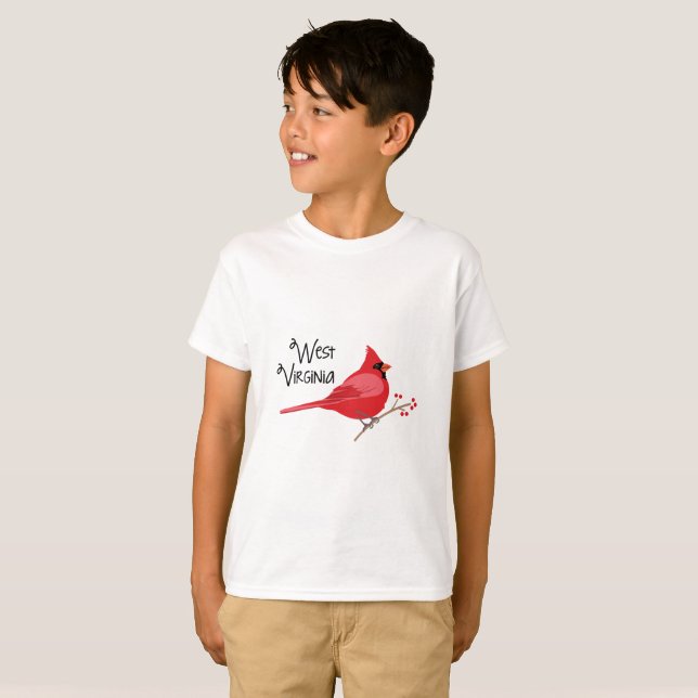 T-shirt Cardinal de la Virginie Occidentale (Devant entier)