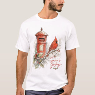T-shirt Cardinal de Noël et boîte aux lettres rouge