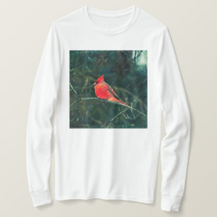 T-shirt Cardinal d'hiver en tempête de neige - Amélioré