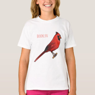 T-shirt Cardinal du Nord dessin animé d'oiseau