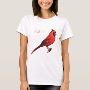 T-shirt Cardinal du Nord dessin animé d'oiseau