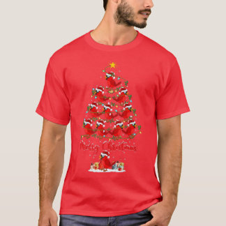 T-shirt Cardinal Oiseau Lover Correspondant Père Noël Card