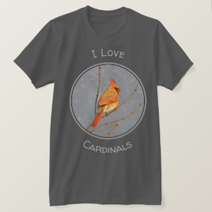 T-shirt Cardinal sur la peinture de branche - Art original