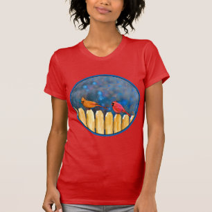 T-shirt Cardinals on the Fence Painting - Art original