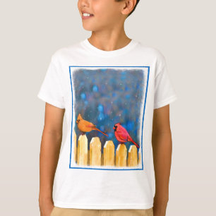 T-shirt Cardinals on the Fence Painting - Art original