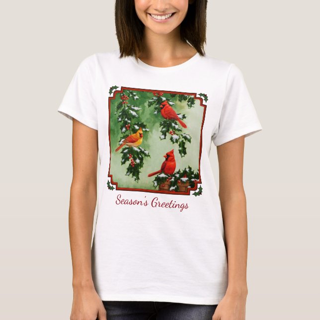 T-shirt Cardinaux rouges du Nord et Holly (Devant)