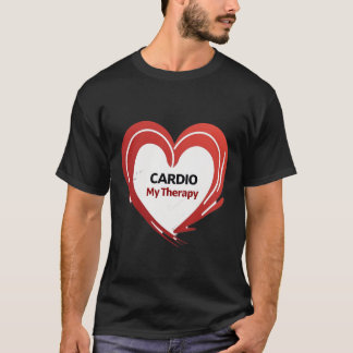 T-shirt Cardio My Therapy | Bold Red Heart Fitness