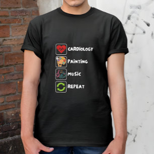 T-shirt Cardiologie, Peinture, Musique, Peintre de répétit