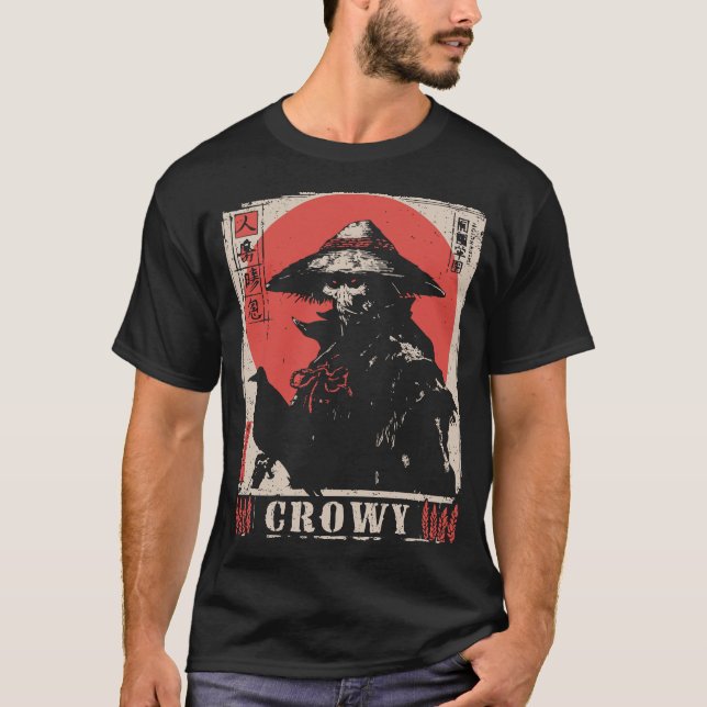 T-shirt carécage avec Corbeau | Folklore d'inspiration jap (Devant)