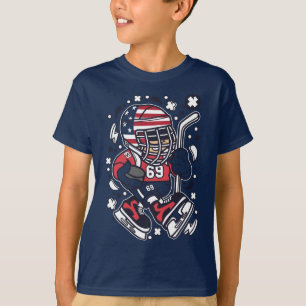 T-shirt caricature American Hockey Kid