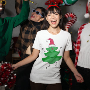 T-shirt Caricature amusante arbre de Noël, chapeau de Père
