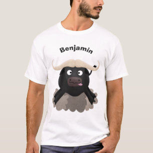 T-shirt Caricature amusante de buffle d'eau courante