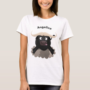 T-shirt Caricature amusante de buffle d'eau courante