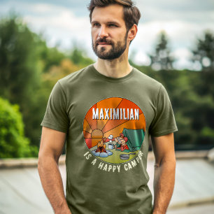 T-shirt Caricature amusante de Camper avec votre nom