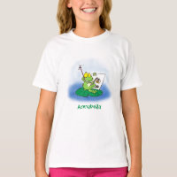 Caricature amusante de grenouille verte