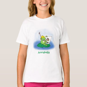 T-shirt Caricature amusante de grenouille verte