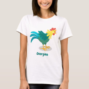 T-shirt Caricature amusante du coq à rames