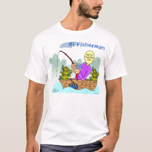 T-shirt Caricature amusante du pêcheur