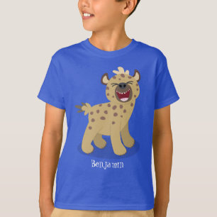 T-shirt Caricature amusante hyena riant illustration