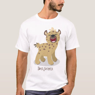 T-shirt Caricature amusante hyena riant illustration