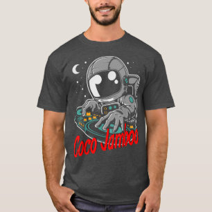 T-shirt Caricature d'astronaute Coco Jambo Jouant au t-shi