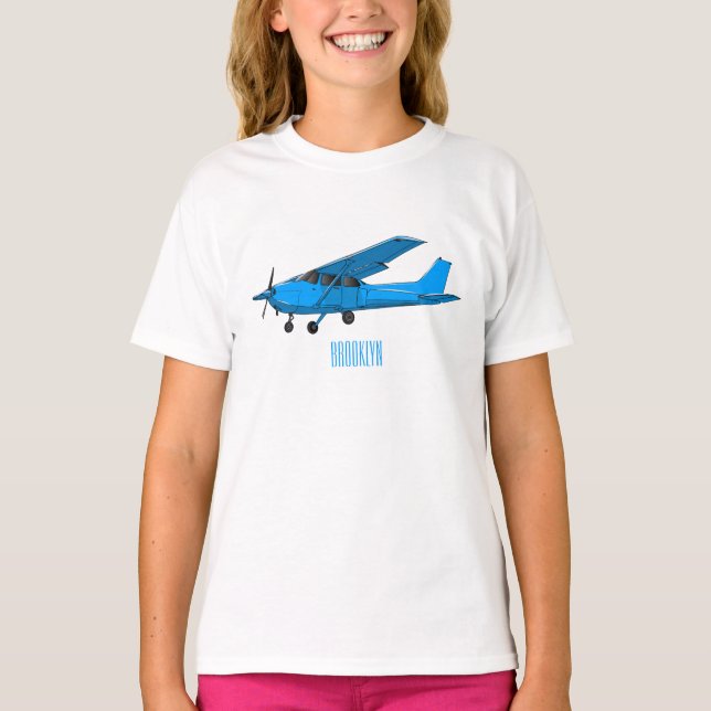 T-shirt Caricature d'avion à voilure fixe (Devant)