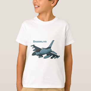 T-shirt Caricature d'avion de chasse militaire
