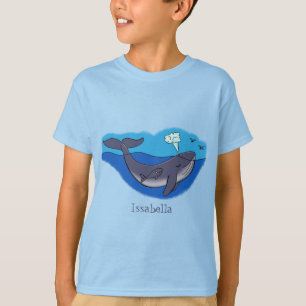 T-shirt Caricature de baleine mignonne et de baleine de ve